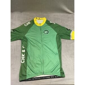 Aussie Salsa Cycles Camp Hess 3 Pocket Cycling Jersey Green yellow XL